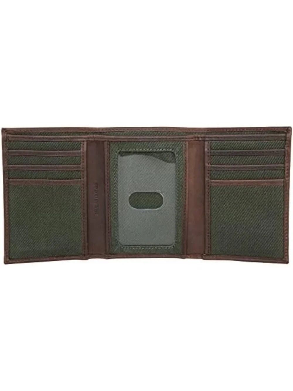 Stylish Olive Canvas & Leather Trifold Wallet - Compact, Durable, Versatile